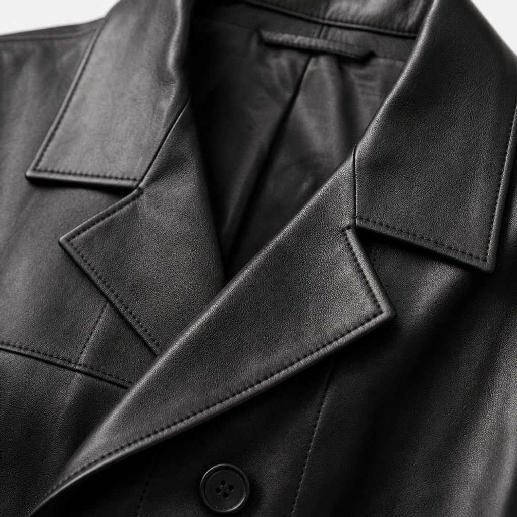 Ansgar | Trenchcoat Leder Einreiher