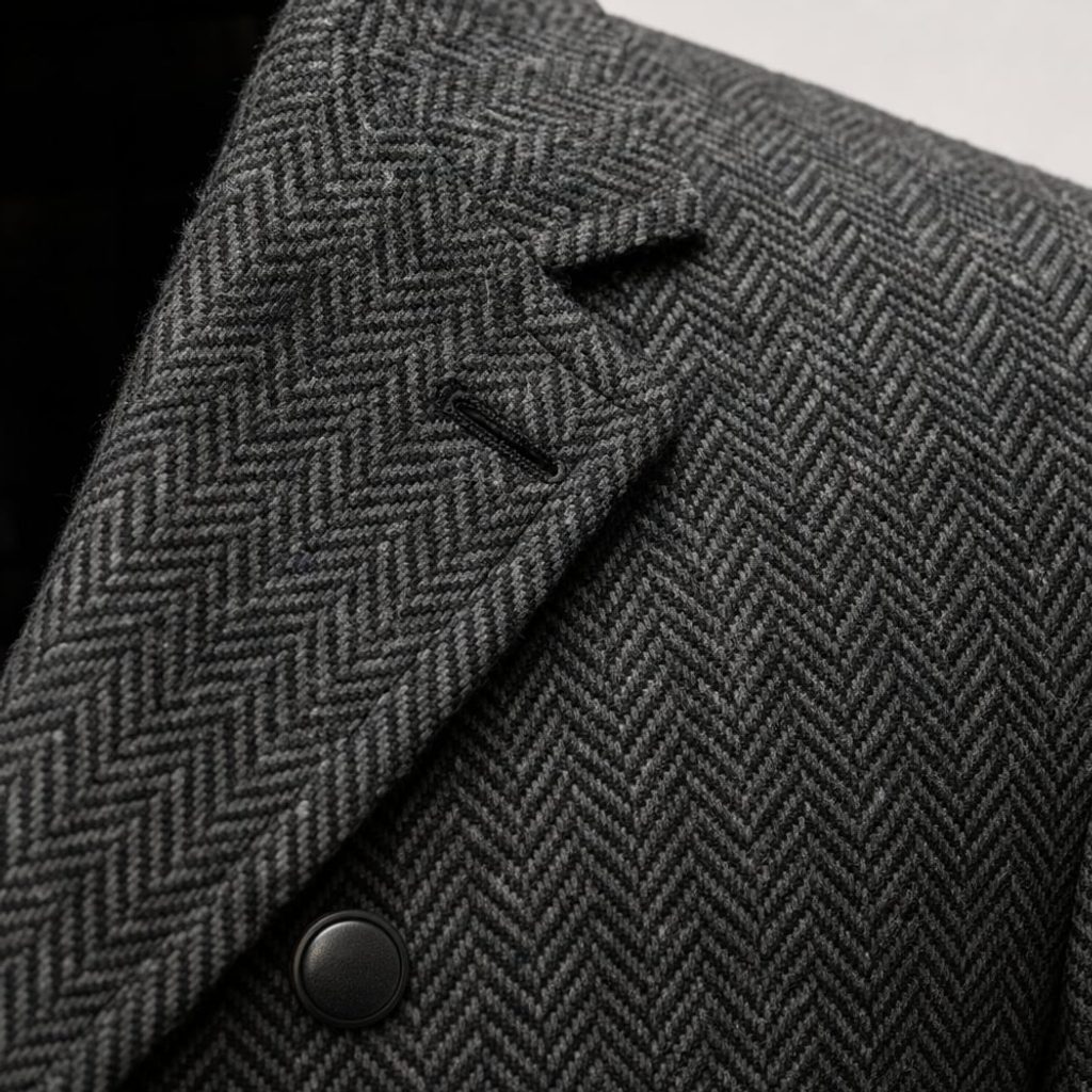 Blazer Herren Fischgrat-Tweed Einreiher Dunkelgrau – Cäsar