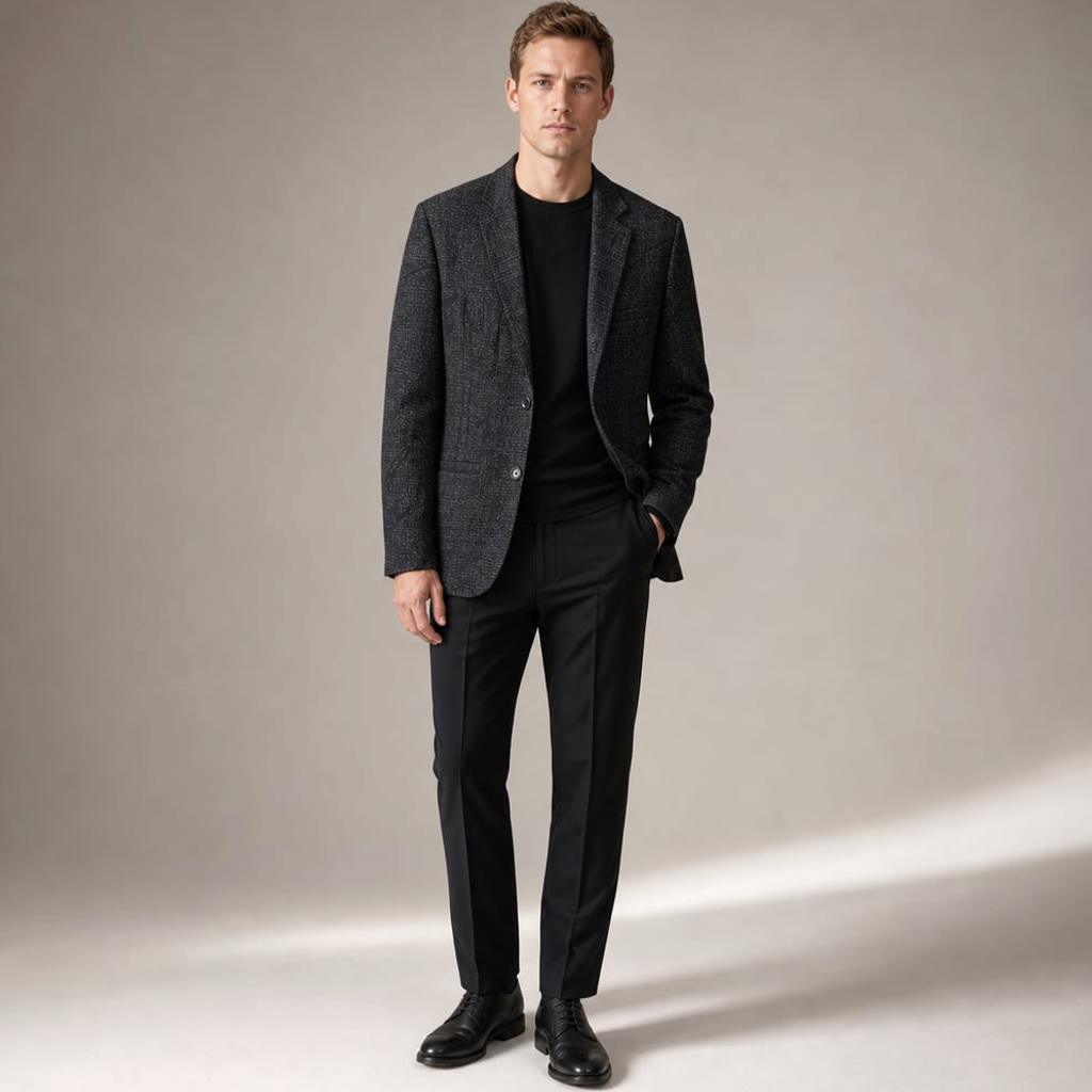 Blazer Herren Tweed Zweireihig Strukturiert – Karlbert