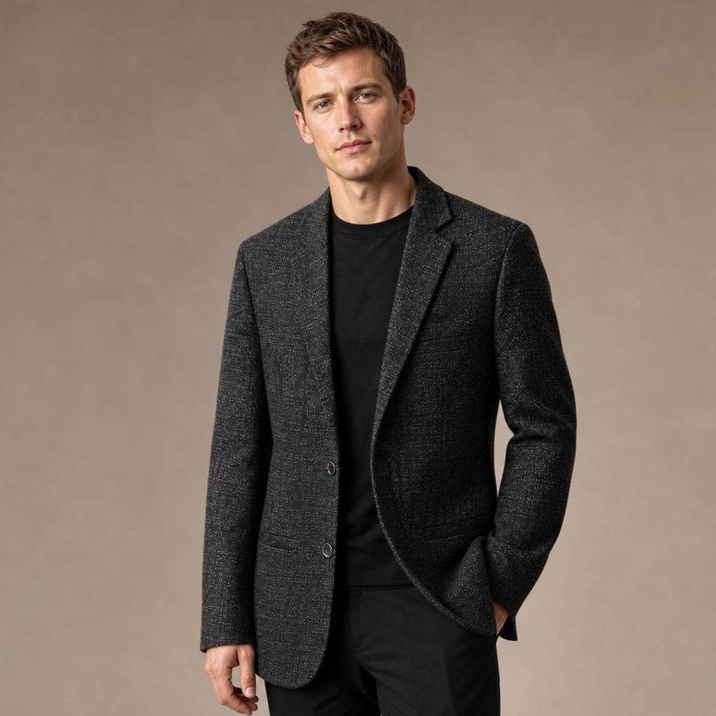 Blazer Herren Tweed Zweireihig Strukturiert – Karlbert