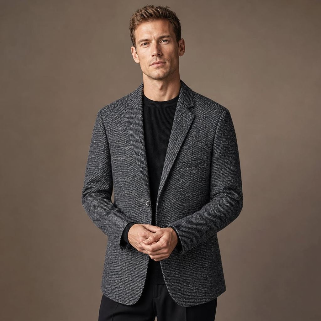 Blazer Herren Tweed Zweireihig Strukturiert – Karlbert