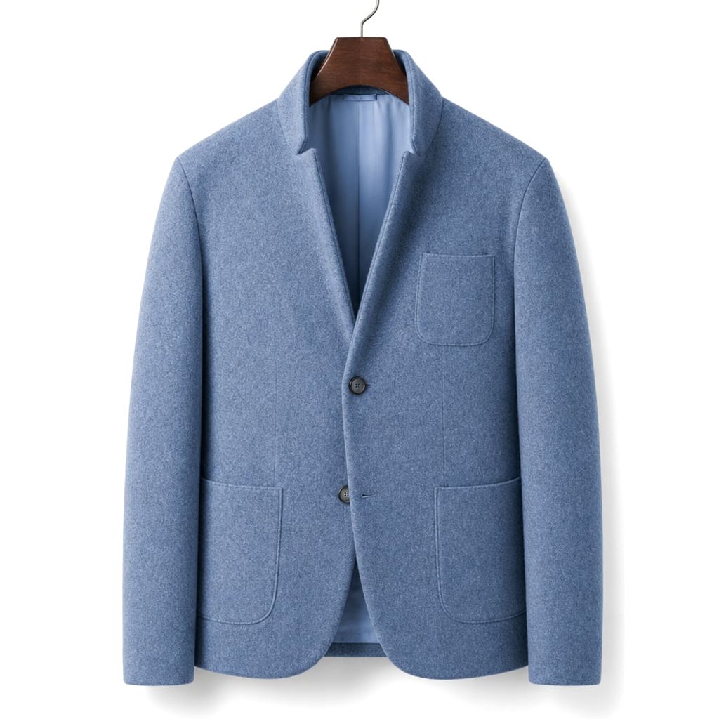 Blazer Wollmischung Stehkragen Dunkelblau – Joachim
