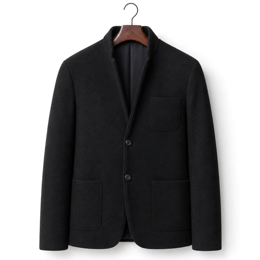 Blazer Wollmischung Stehkragen Dunkelblau – Joachim