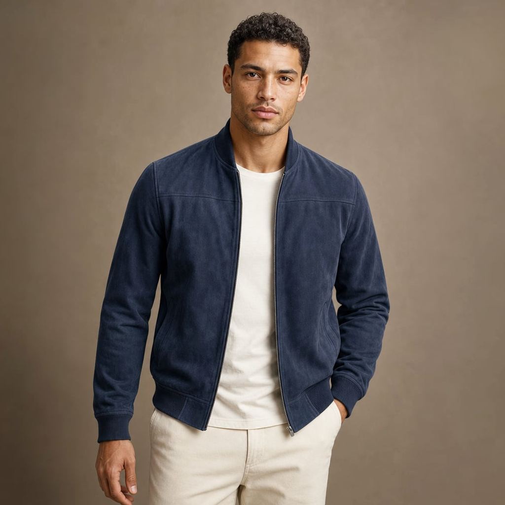 Bomberjacke Wildleder-Optik Relaxed Fit – Marcel