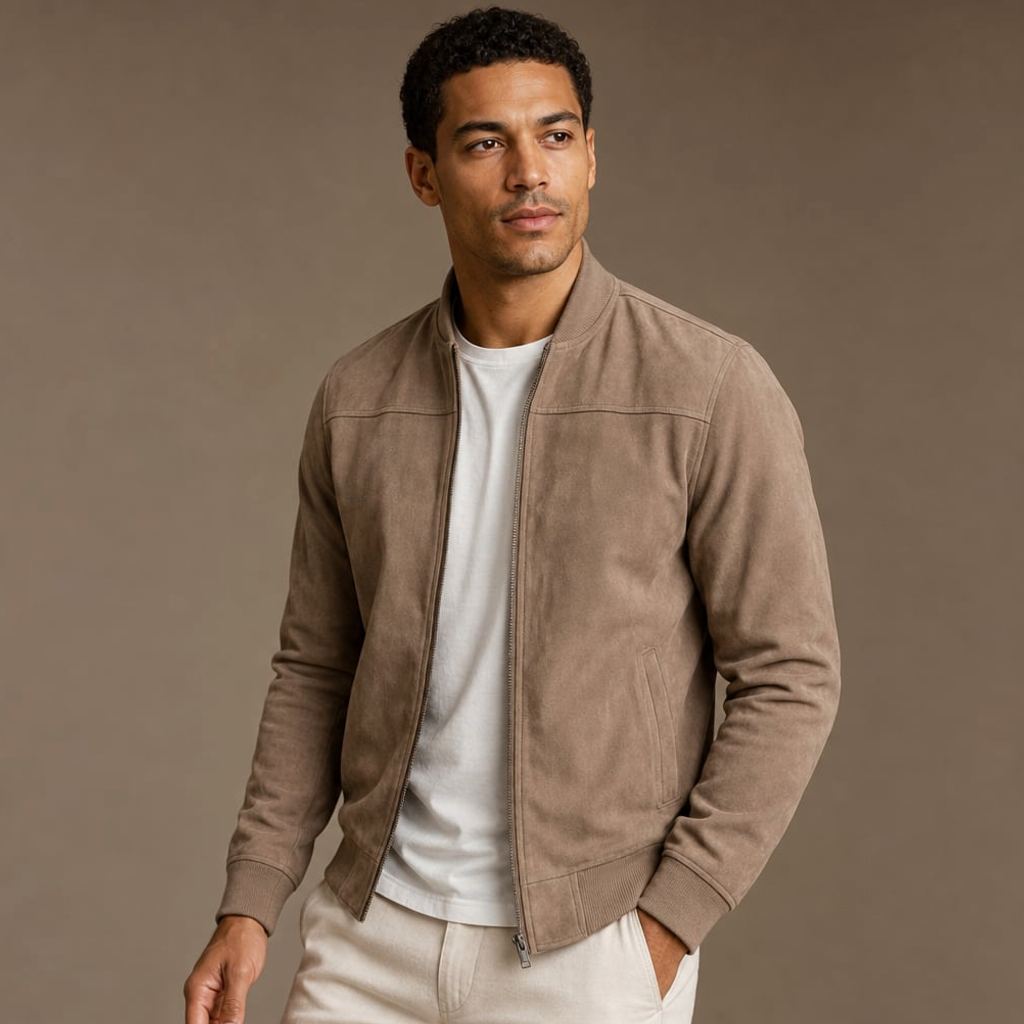 Bomberjacke Wildleder-Optik Relaxed Fit – Marcel