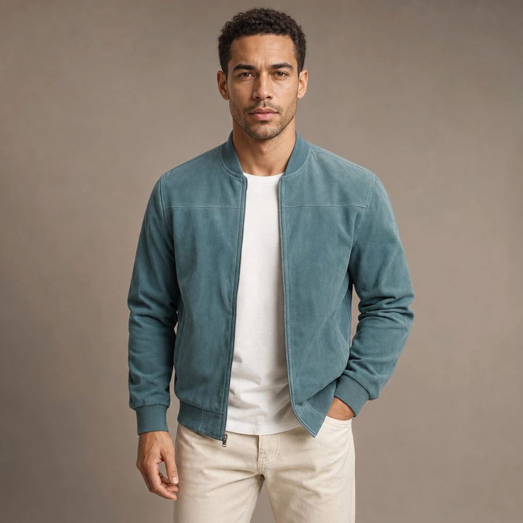 Bomberjacke Wildleder-Optik Relaxed Fit – Marcel
