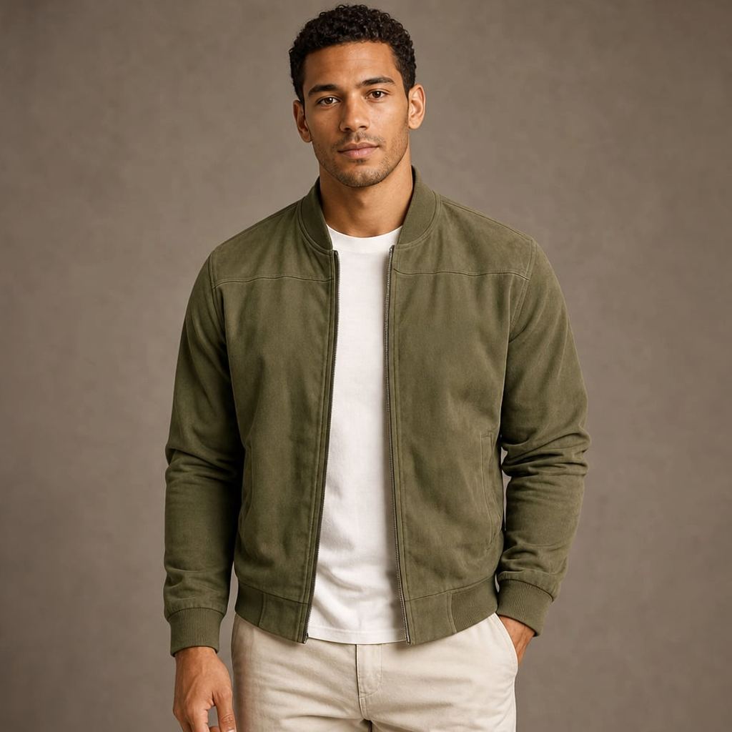 Bomberjacke Wildleder-Optik Relaxed Fit – Marcel