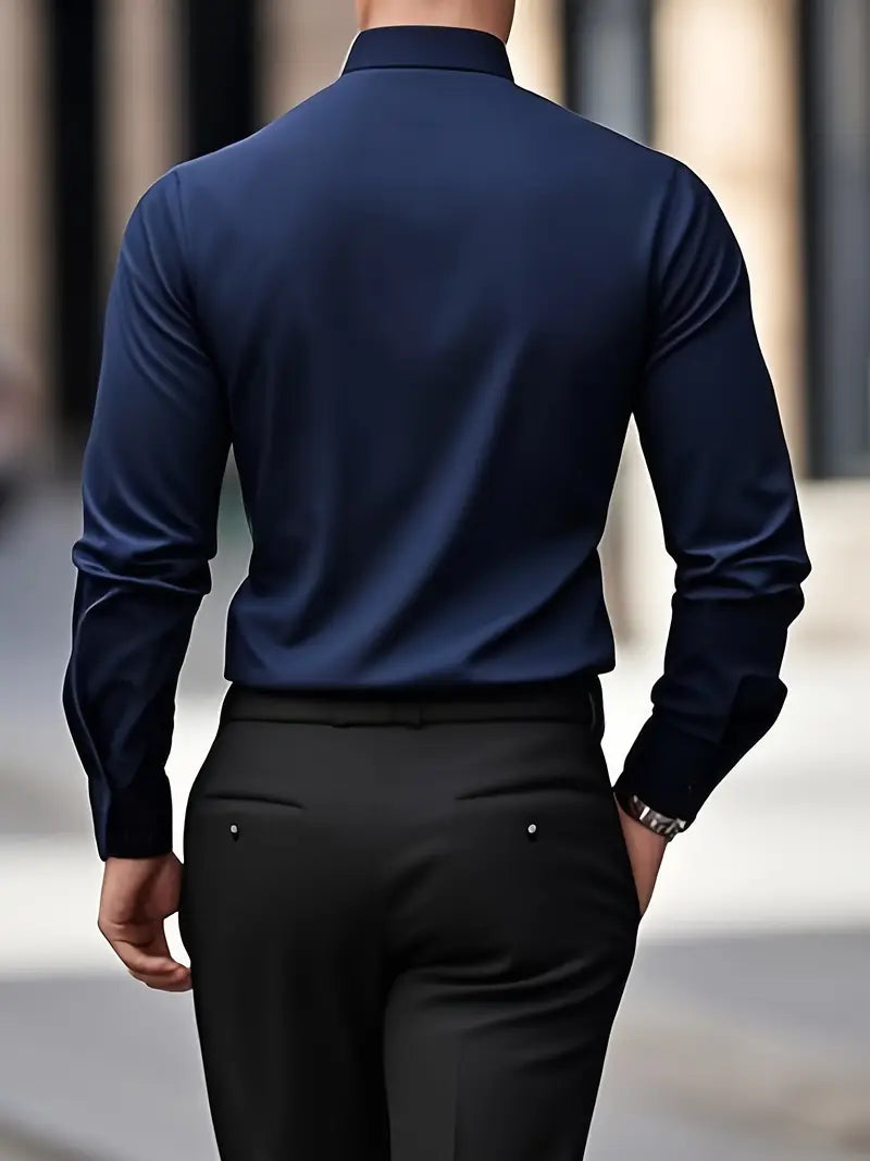 Hemd Spitzkragen Slim Fit Langarm Schwarz – Hale