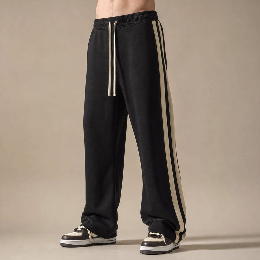 Cargo Hose Männer Corduroy Wide Leg Relaxed Fit in Schwarz — Albex von Enzaco