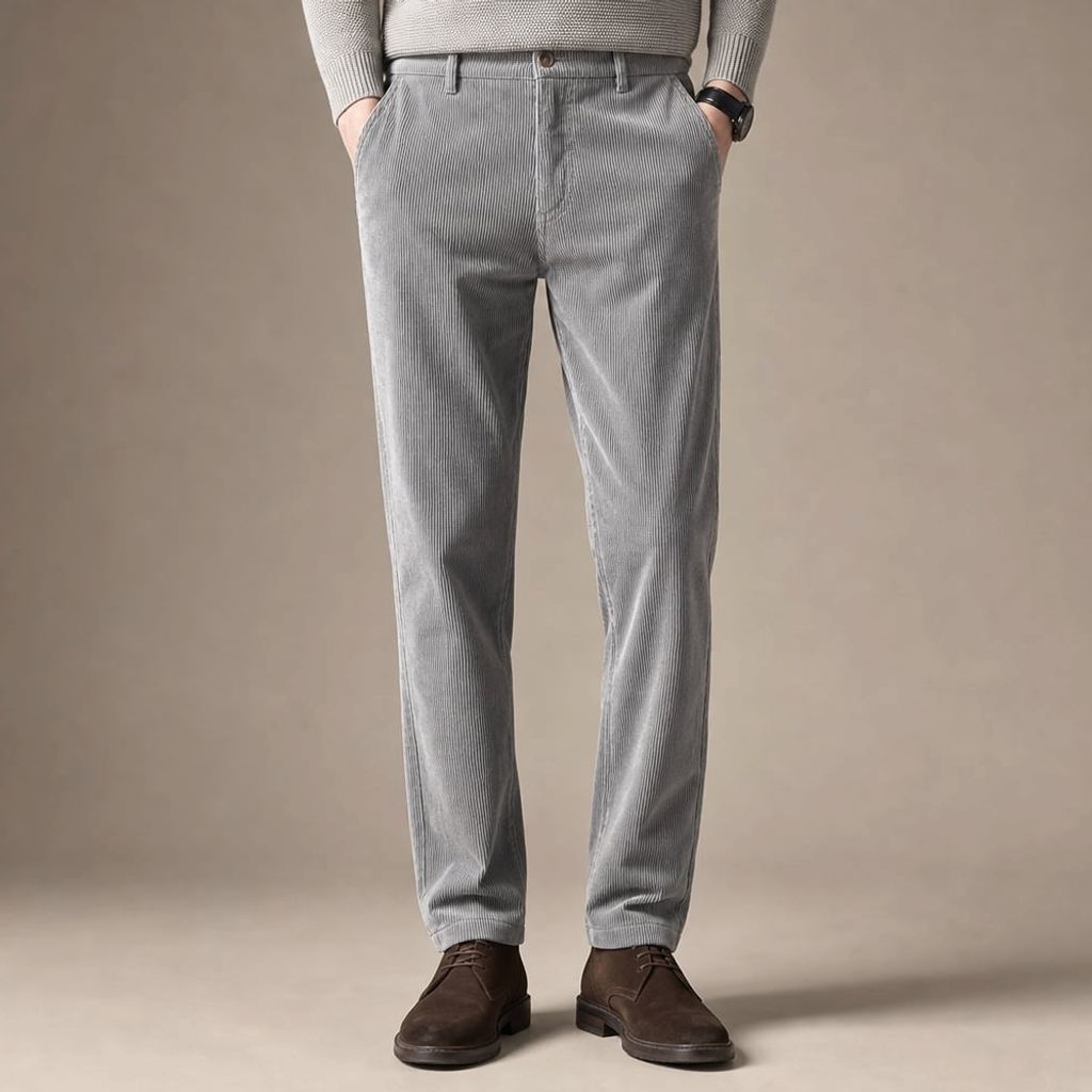 Corduroy-Chinohose Tapered Fit in Grau — Alpen von Enzaco