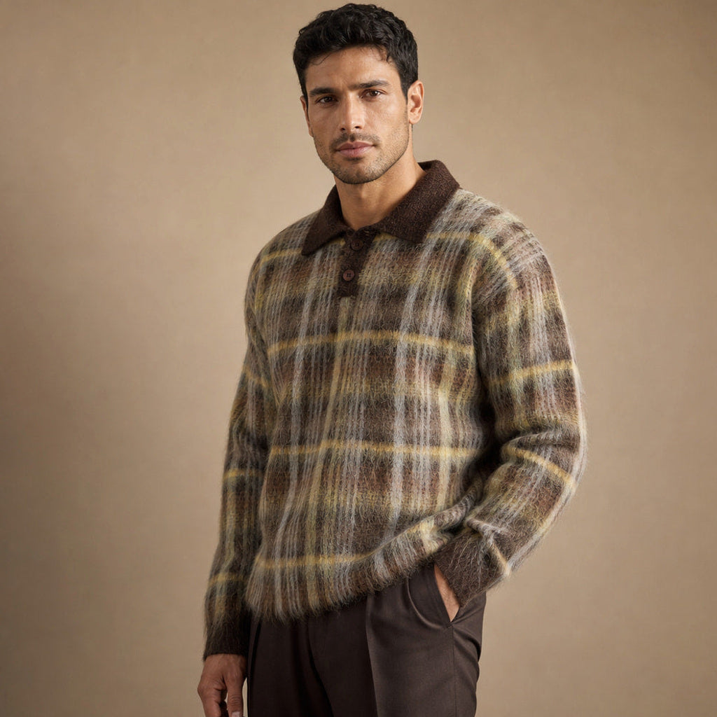 Dagobert | Poloshirt Strickmuster Angeraut