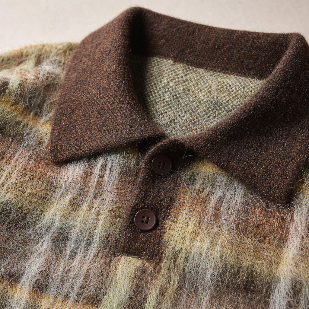 Dagobert | Poloshirt Strickmuster Angeraut