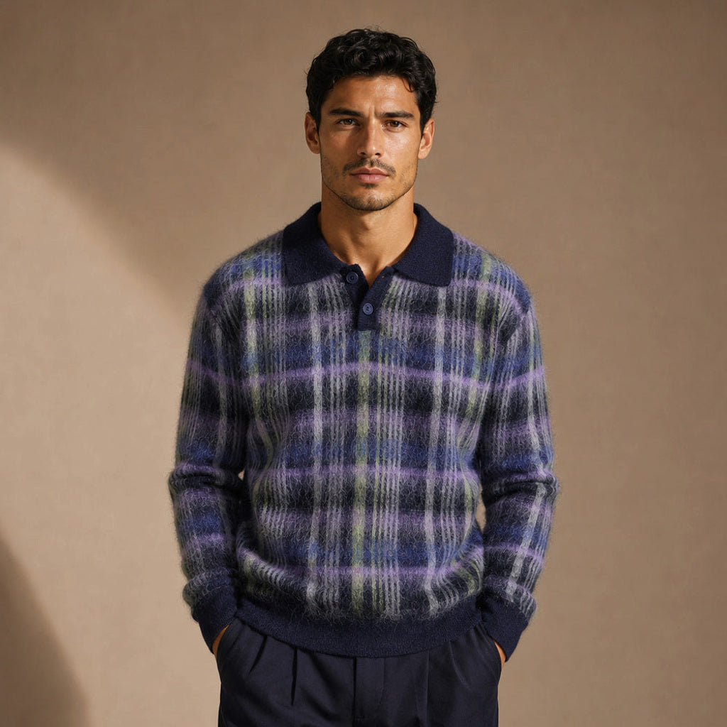Dagobert | Poloshirt Strickmuster Angeraut