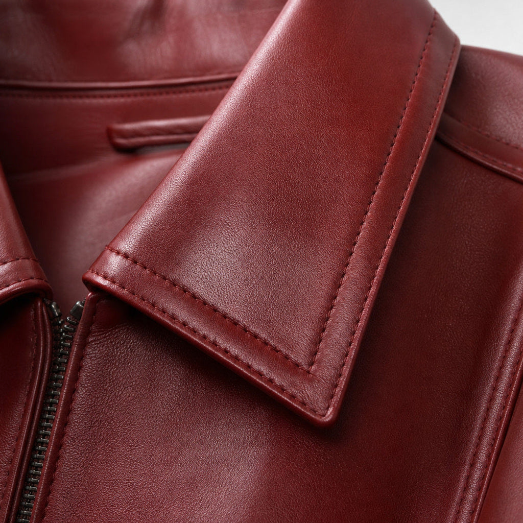 Diethard | Bikerjacke Lammleder Ziegelrot