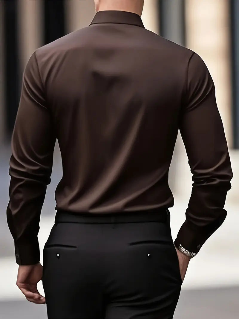 Hemd Spitzkragen Slim Fit Langarm Schwarz – Hale