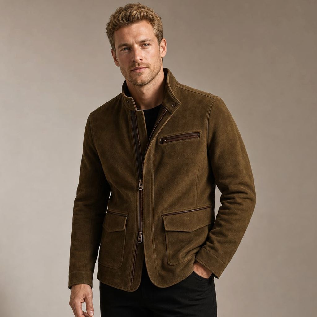Eike | Jacke Wildlederoptik Zip-Up