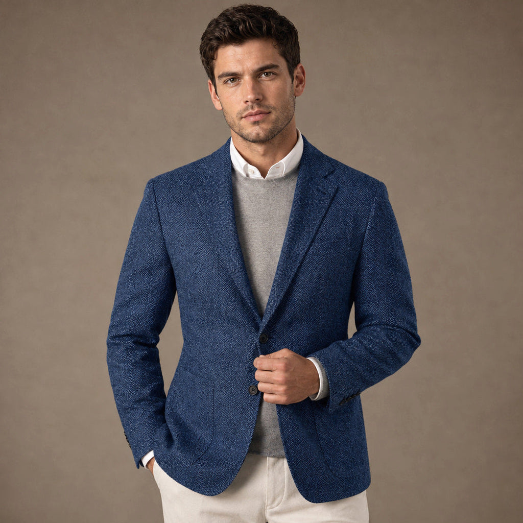 Anselm | Blazer Fischgrat Regular Fit Blau – Produktfoto