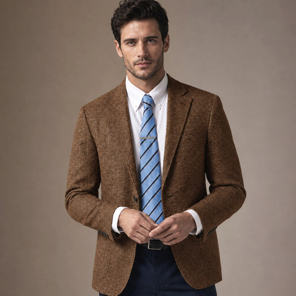Anselm | Blazer Fischgrat Regular Fit Braun – Produktfoto