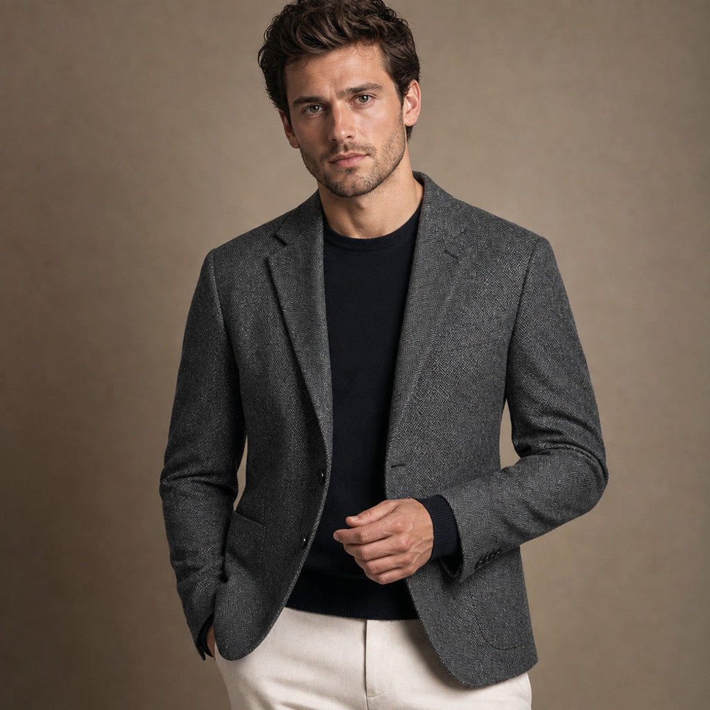 Anselm | Blazer Fischgrat Regular Fit Dunkelgrau – Produktfoto