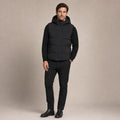 Long Puffer Vest Hooded Windproof Zip-Up Black – Product Photo