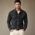 Calden | Westernhemd Druckknöpfe Washed-Optik Schwarz – Produktfoto