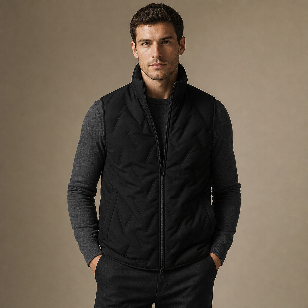 Sherpa Vest Water-Resistant Plush Lining in Black – Enzaco Premium Menswear
