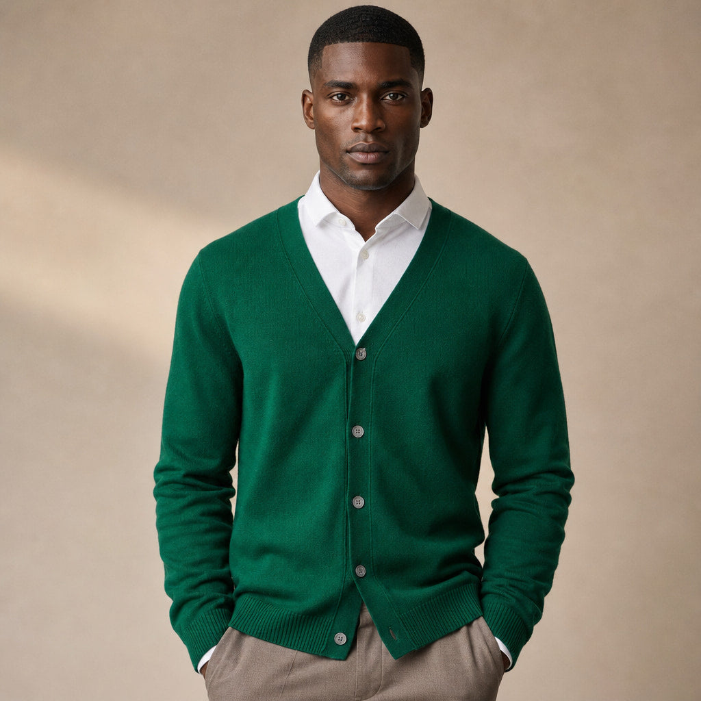 Cardigan Soft Knit Button Front in Emerald – Enzaco Premium Menswear