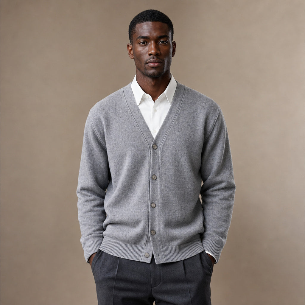 Cardigan Soft Knit Button Front in Gray – Enzaco Premium Menswear
