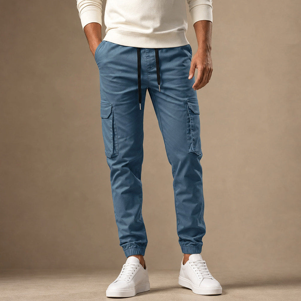 Belex | Cargohose Tapered Jogger in Blau – Premium Editorial