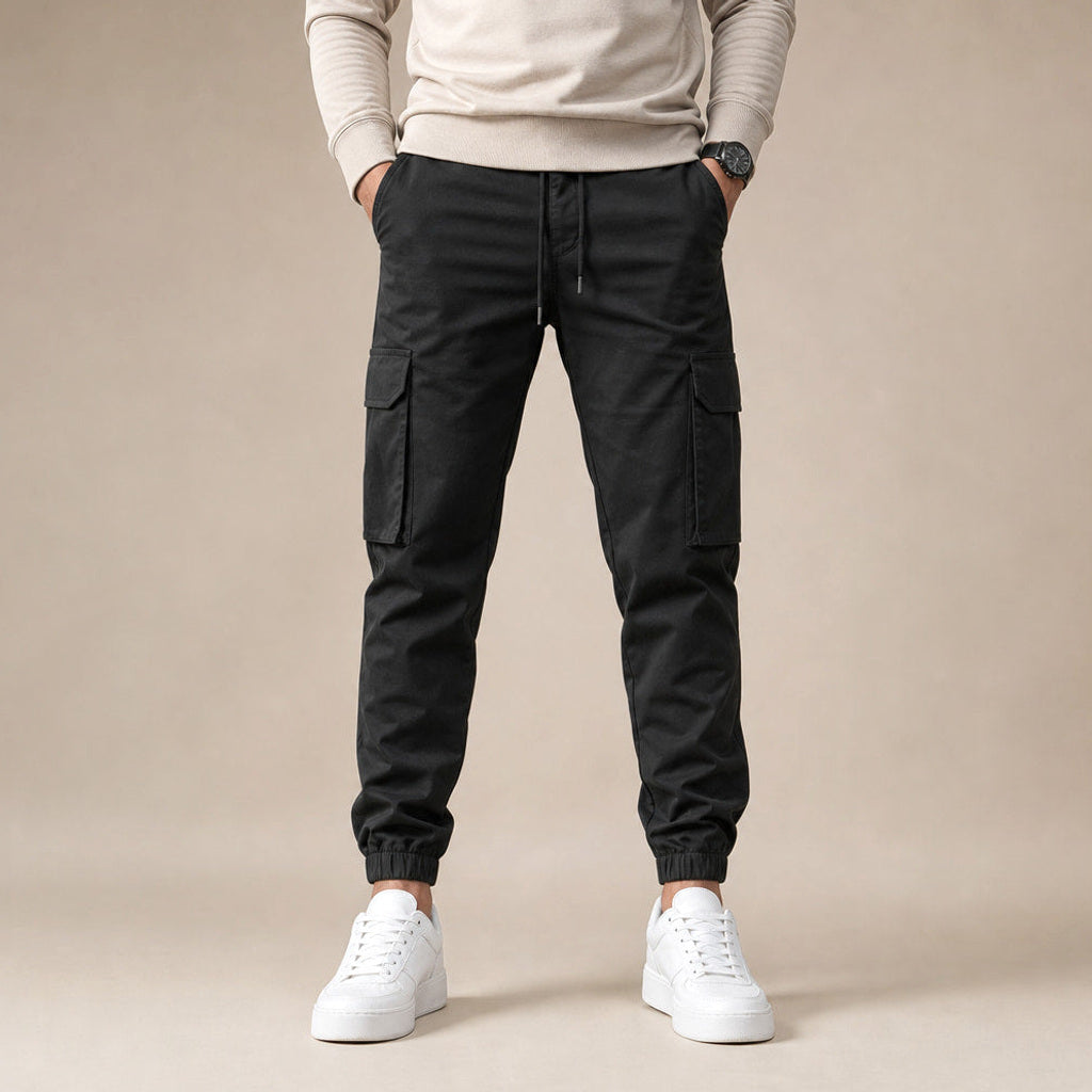 Belex | Cargohose Tapered Jogger in Schwarz – Premium Editorial