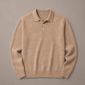 Belkon | Strickpoloshirt Knopfleiste Khaki – Produktfoto
