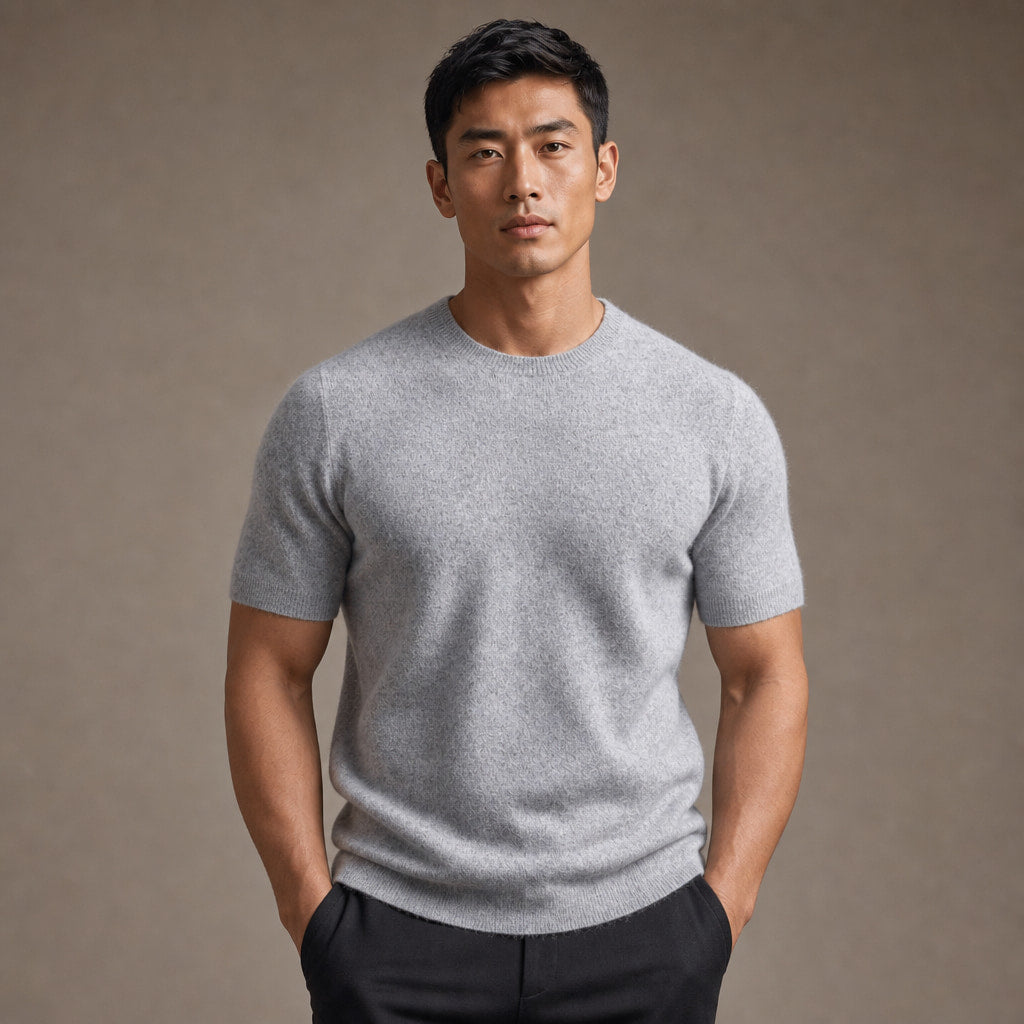 Fine Knit Tee Soft Touch Relaxed Fit in Gray – Enzaco Premium Menswear