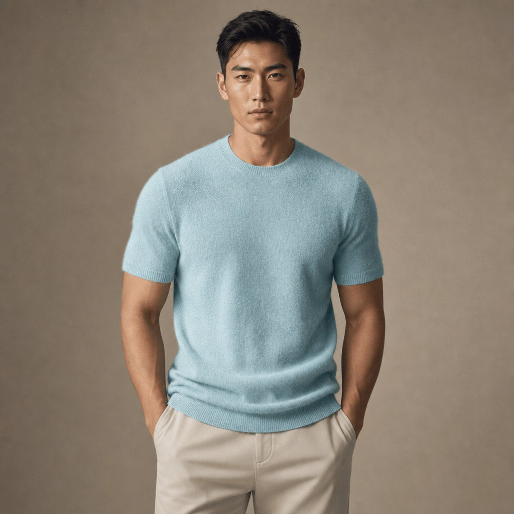 Fine Knit Tee Soft Touch Relaxed Fit in Mint – Enzaco Premium Menswear
