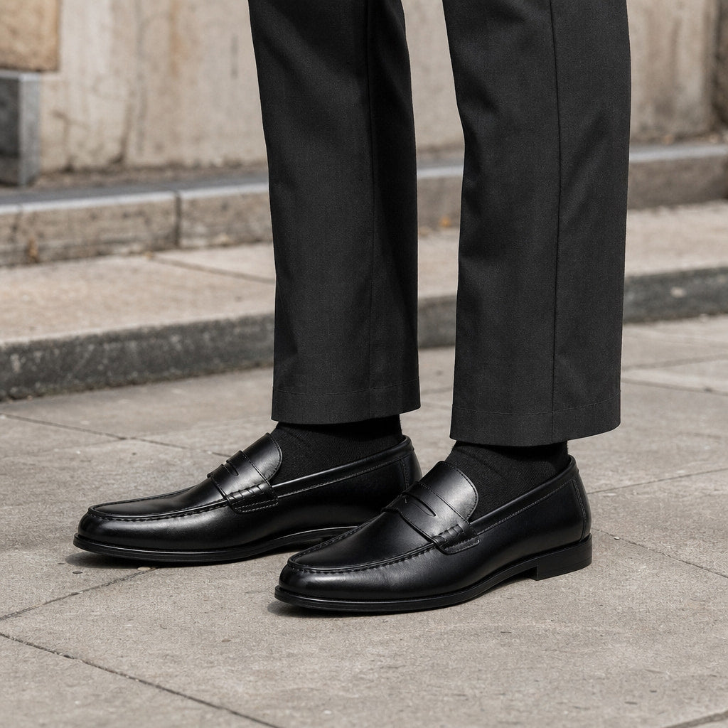 Formal Shoes Leather Slip-On Loafer in Black – Enzaco Premium Menswear