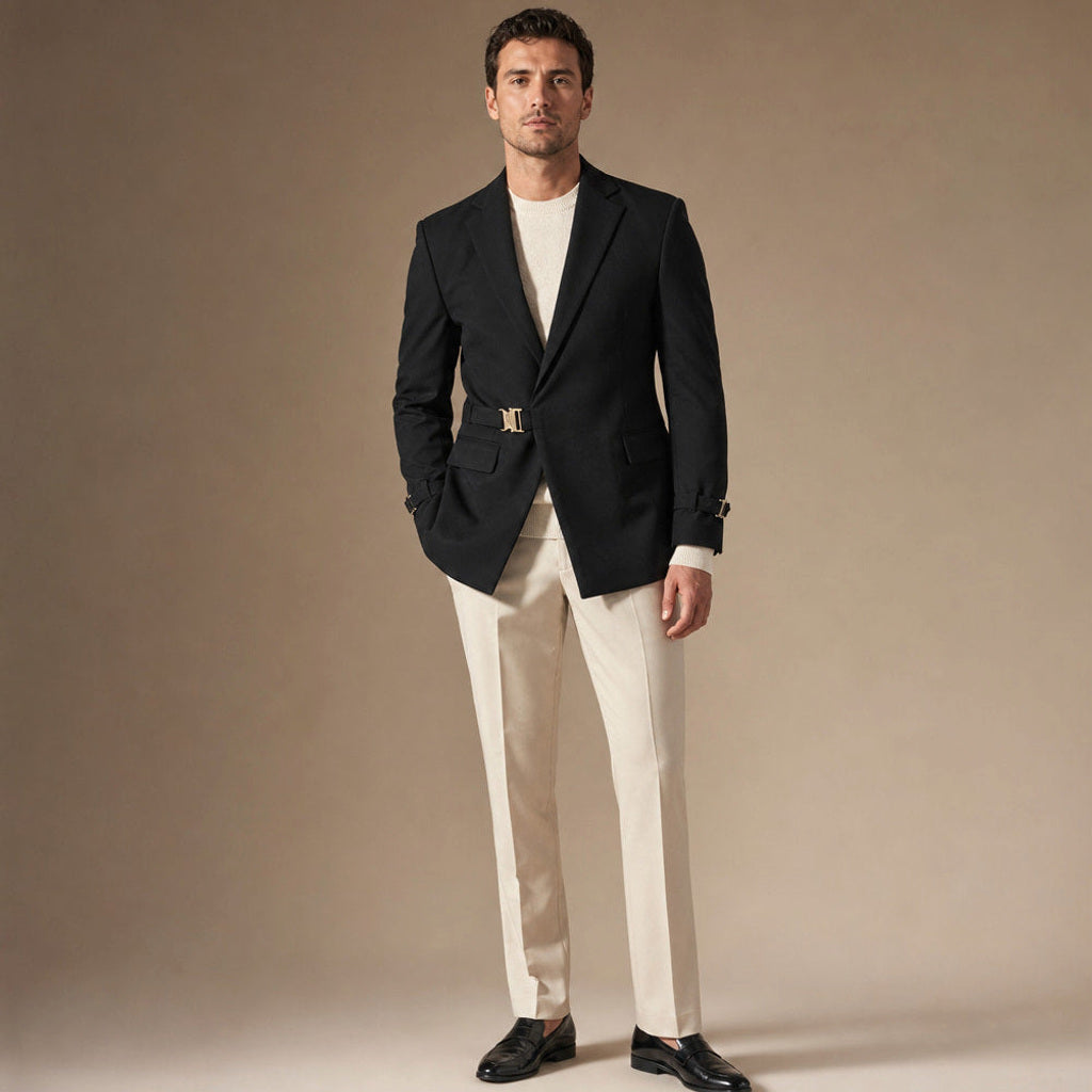 Belvor | Blazer Halbfutter Tailored Fit Schwarz – Gesamtlook
