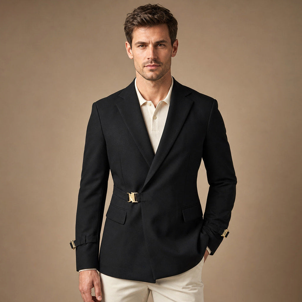 Belvor | Blazer Halbfutter Tailored Fit in Schwarz – Premium Editorial