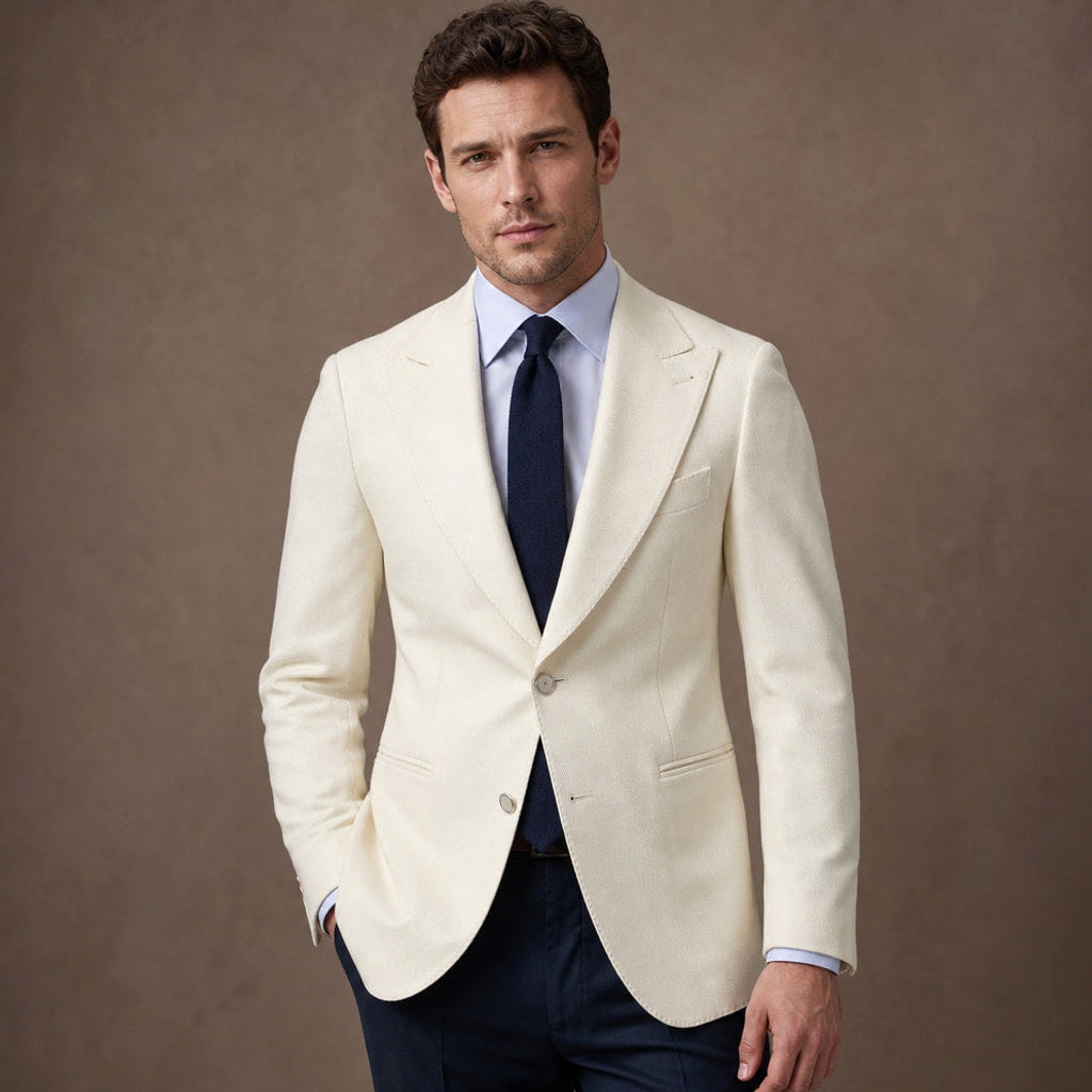 Belvor | Blazer Halbfutter Tailored Fit Weiß – Produktfoto