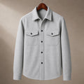 Bleron | Overshirt-Jacke Brushed Relaxed Fit Grau – Produktfoto