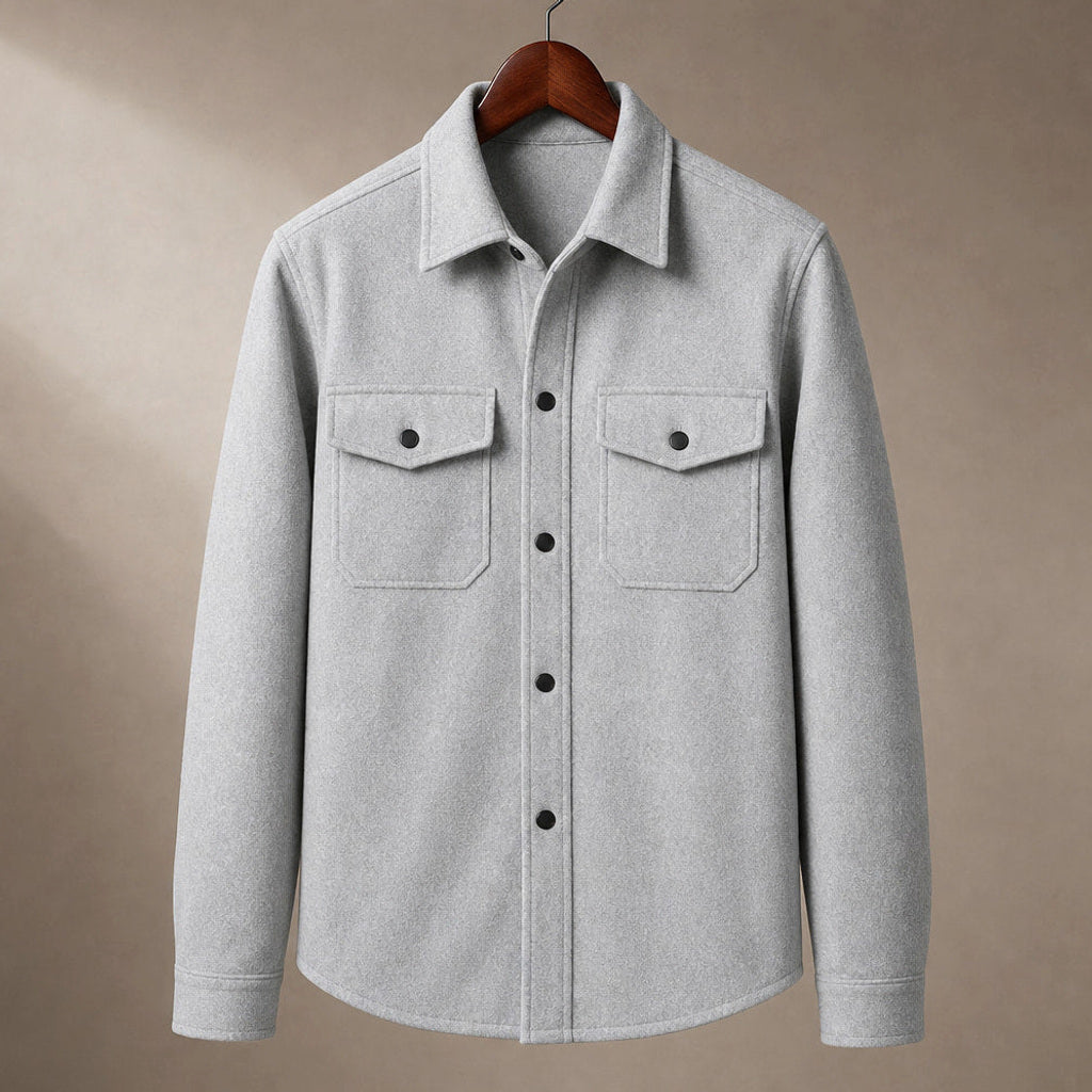 Bleron | Overshirt-Jacke Brushed Relaxed Fit Grau – Produktfoto