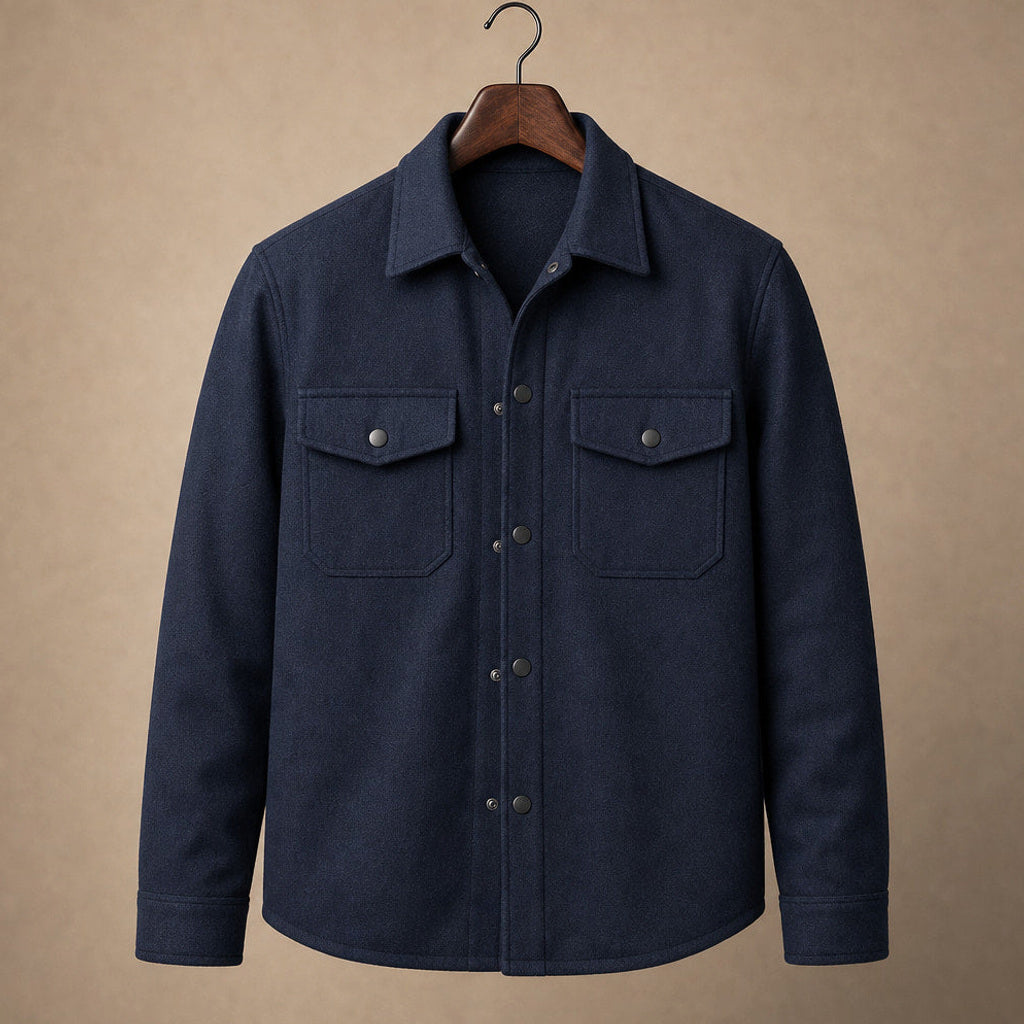 Bleron | Overshirt-Jacke Brushed Relaxed Fit Navy – Produktfoto