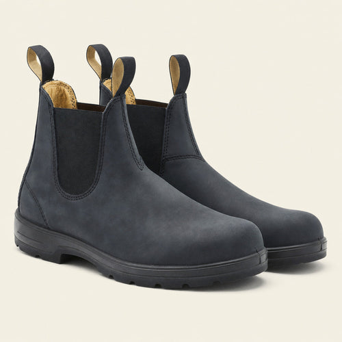 Leather Chelsea Boots Slip On Blue – Product Photo