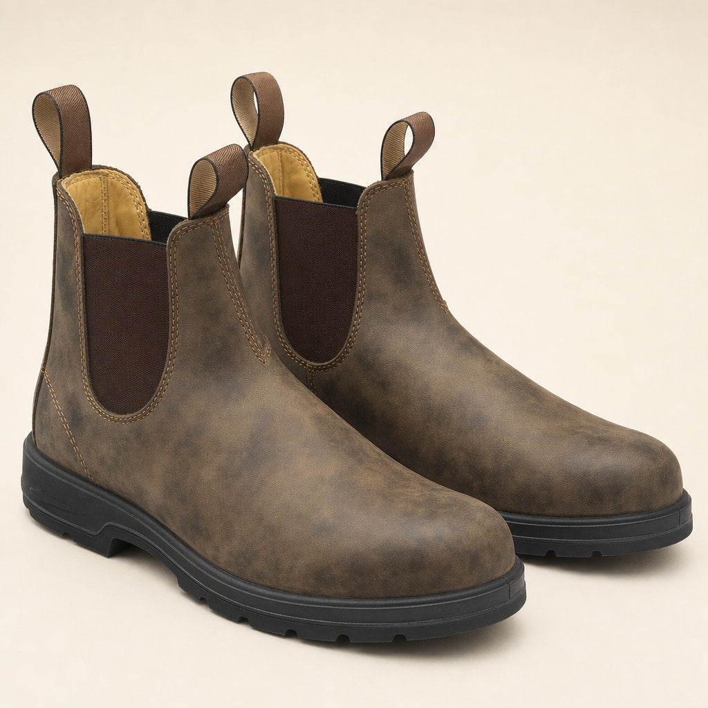 Leather Chelsea Boots Slip On Brown – Product Photo