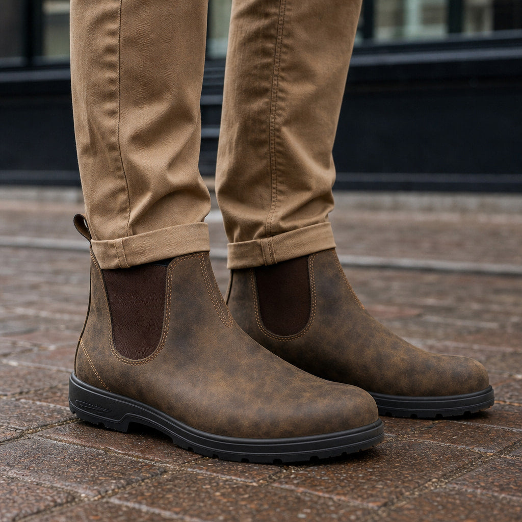 Leather Chelsea Boots Slip On in Brown – Enzaco Premium Menswear