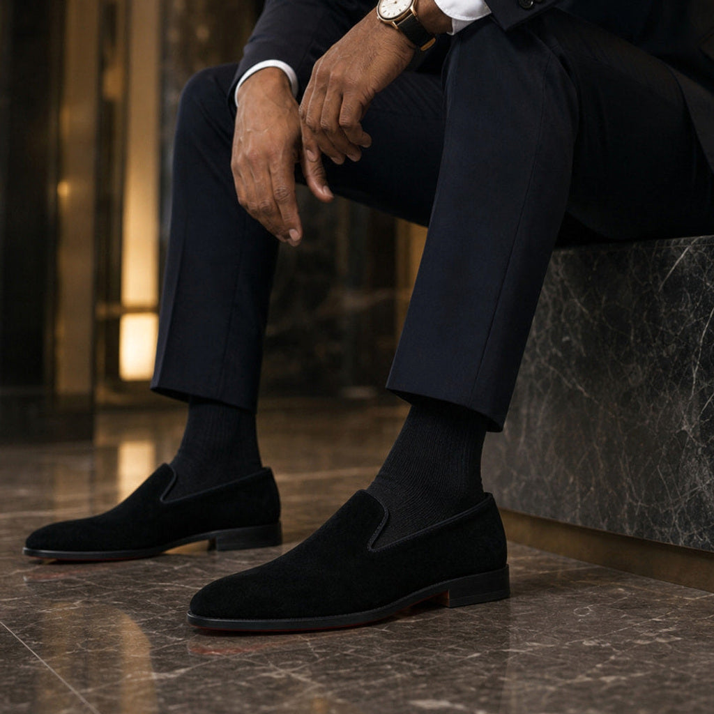 Camex | Loafer Wildleder Slip-On Schwarz – Seitenansicht