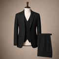 Canron | Weste Fischgrat Einreiher Schwarz – Produktfoto