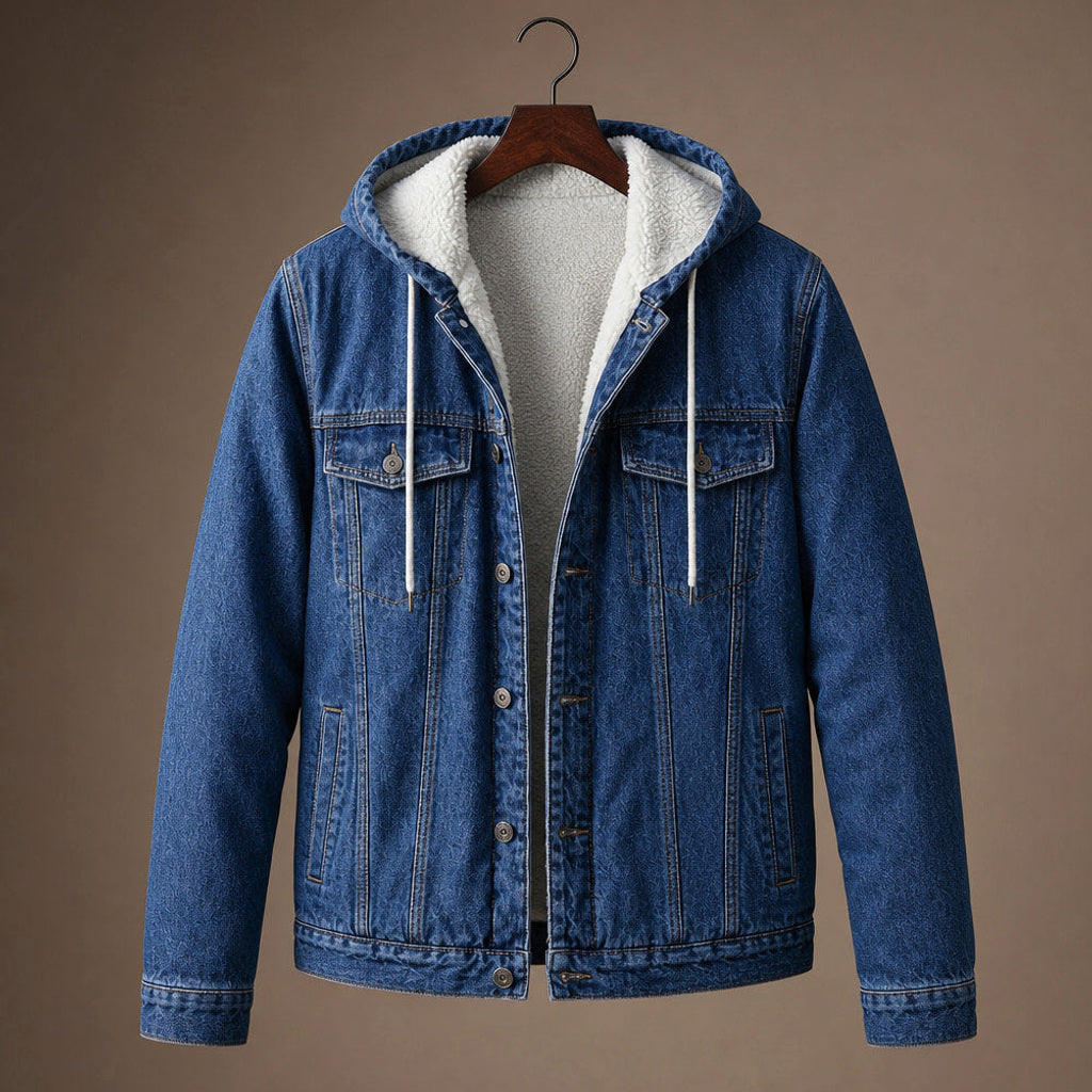 Romain | Jeansjacke mit Sherpa-Futter Blau – Produktfoto