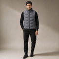 Puffer Vest Stand Collar Lightweight Down Fill Gray – Product Photo