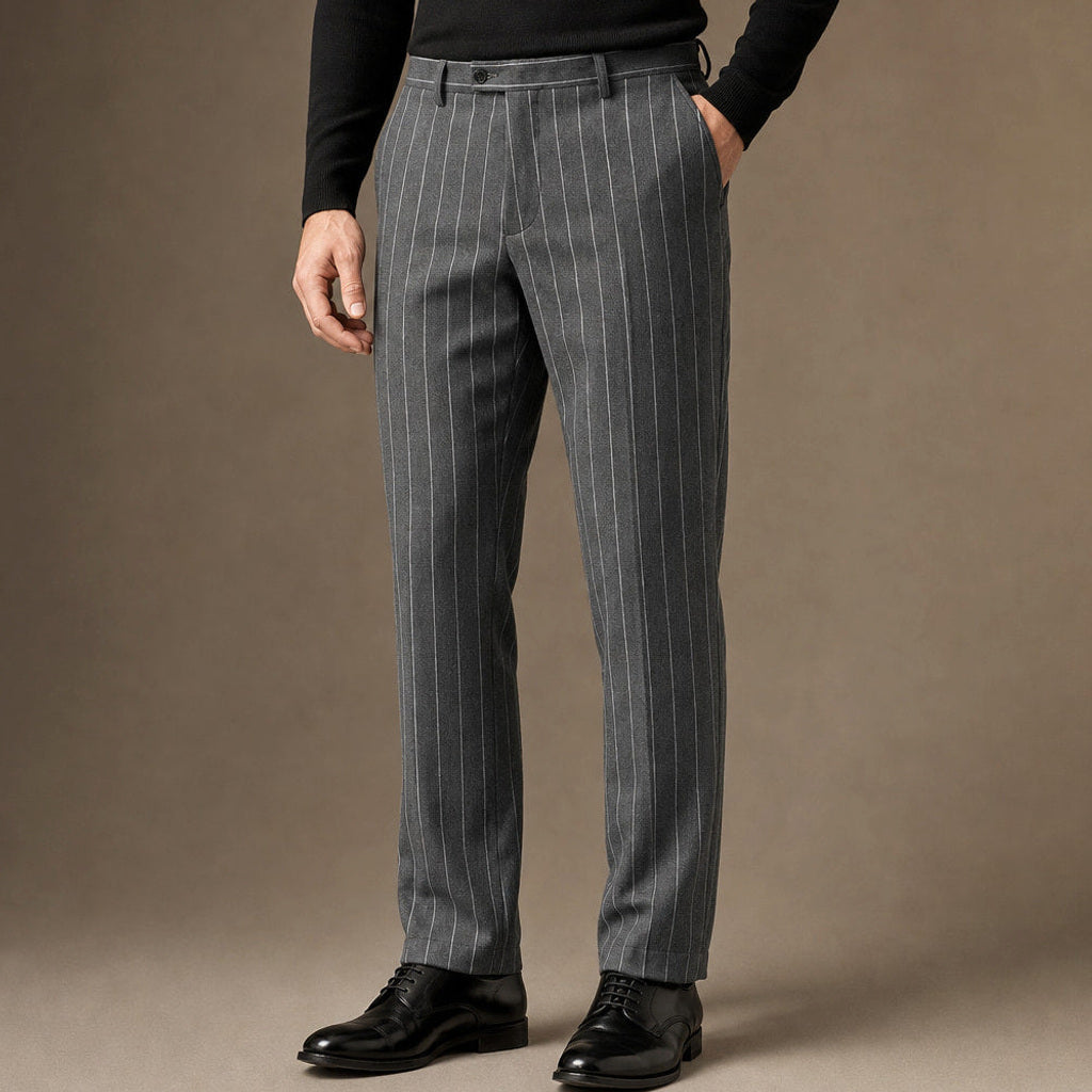 Cerkon | Anzughose Nadelstreifen Straight Fit – Premium Editorial