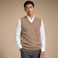 Chenton | Strickweste V-Ausschnitt Camel – Produktfoto
