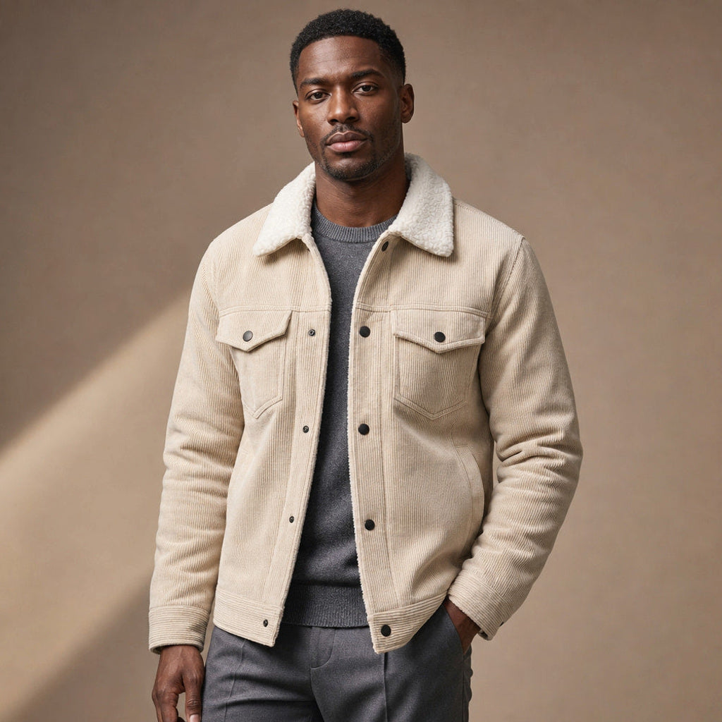 Chordex | Cordjacke Regular Fit in Beige – Premium Editorial